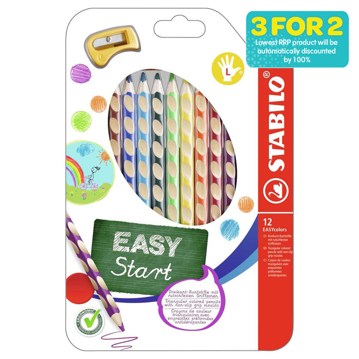 STABILO EASYcolours 12 Pencils Left Handed Grip