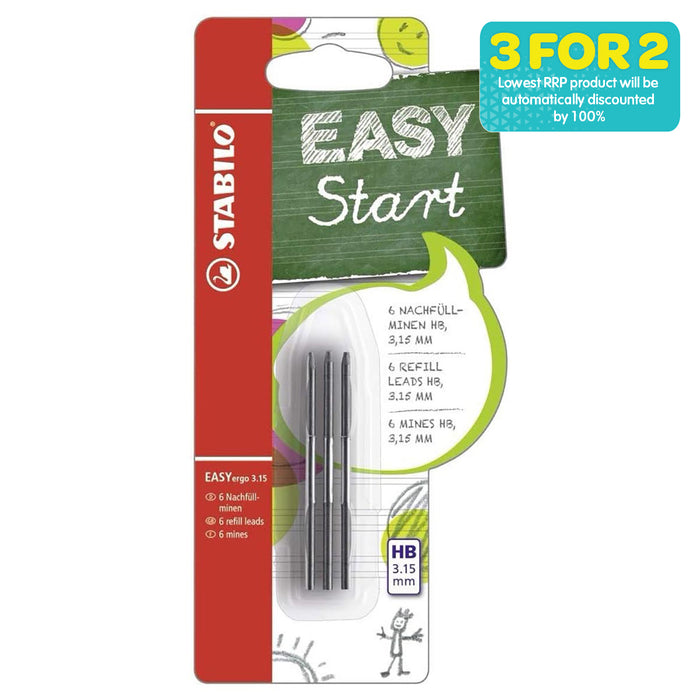 STABILO EASYergo 3.15 HB Refill Leads (6 Pack)