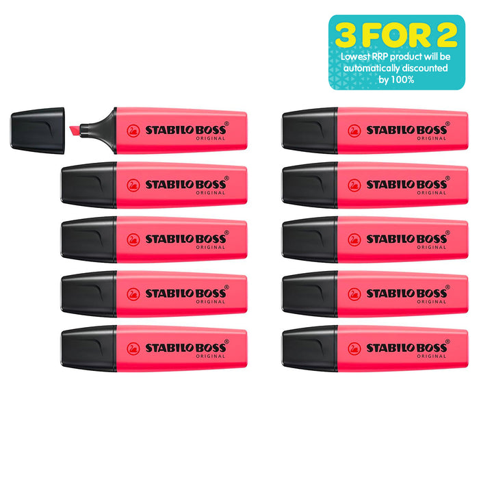 STABILO BOSS ORIGINAL Pink Highlighter (10 Pack)