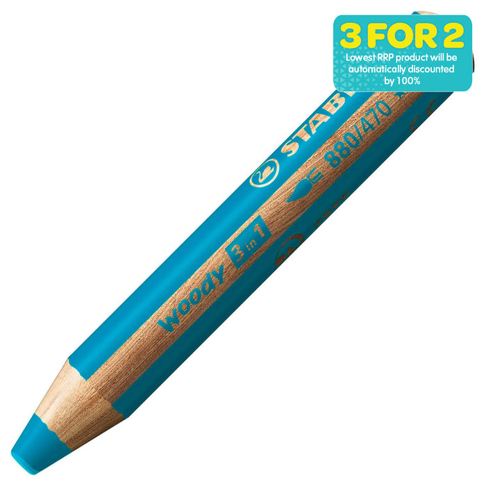 STABILO woody 3 in 1 Multi-talented Turquoise Pencil
