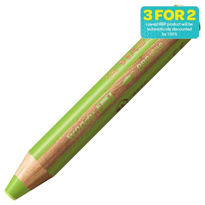 STABILO woody 3 in 1 Multi-talented Leaf Green Pencil