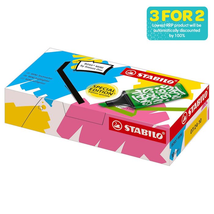 STABILO BOSS MINI Snooze One Special Edition Blue Highlighter (10 Pack)