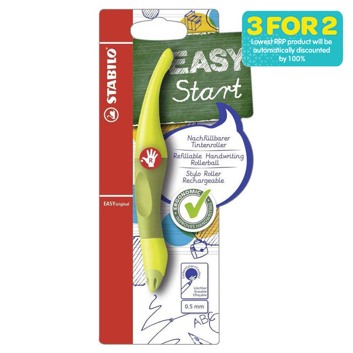 STABILO EASYoriginal Refillable Handwriting Rollerball Green Right Handed Grip