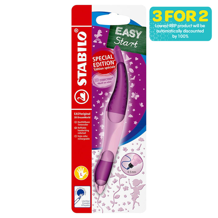 STABILO EASYoriginal 3D DreamWorld Fairies Left-Handed Rollerball Pen with Blue Ink