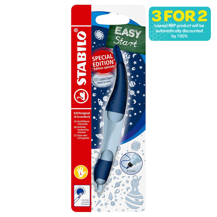 STABILO EASYoriginal 3D DreamWorld Outer Space Left-Handed Rollerball Pen with Blue Ink