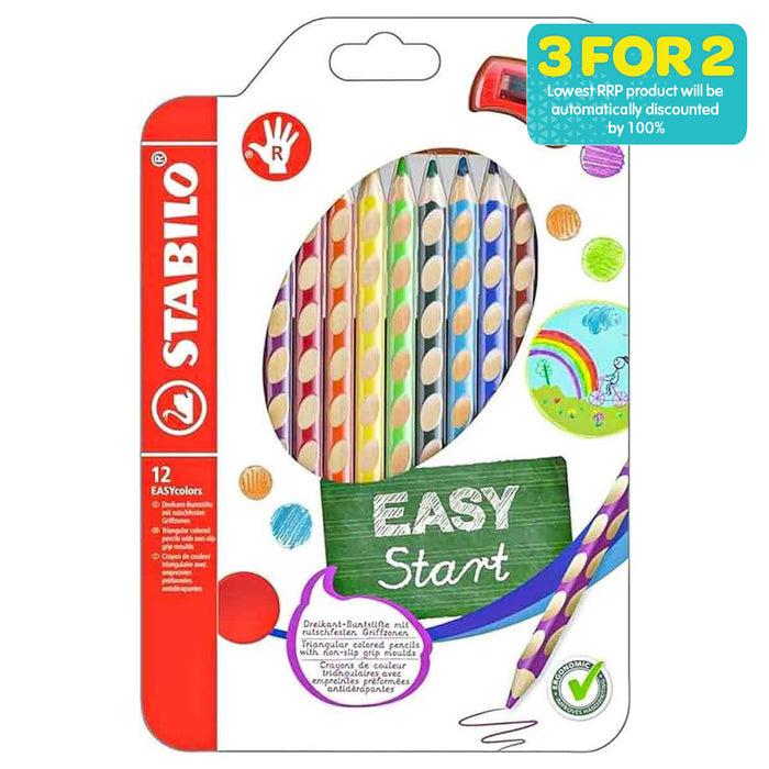 STABILO EASYcolours 12 Pencils Right Handed Grip
