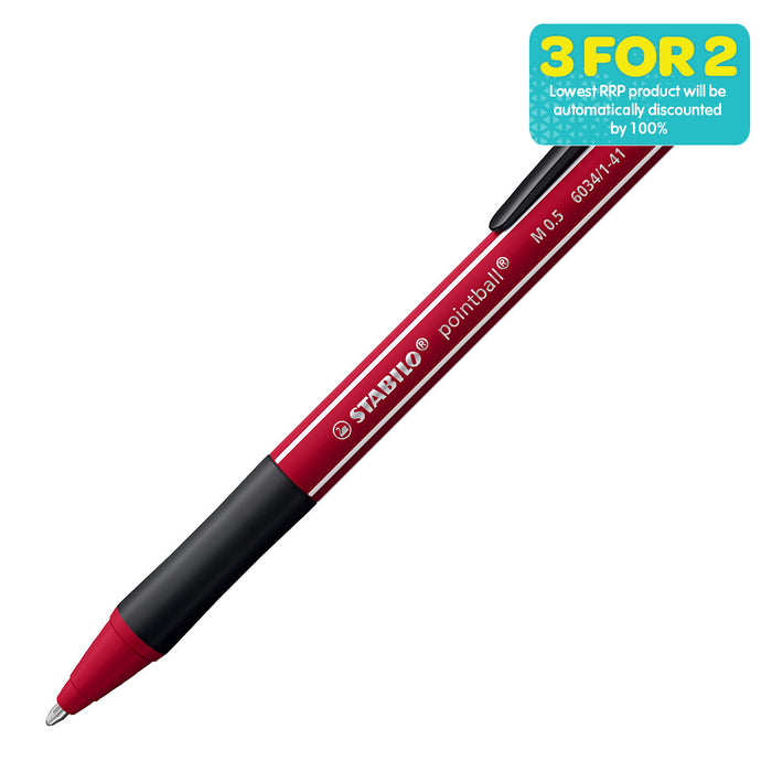 STABILO pointball NatureCOLORS Wildflower Edition Burgundy Ballpoint Pen with Blue Ink