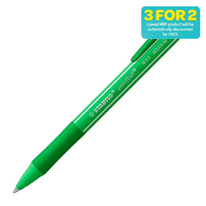 STABILO pointball colorful Mint Green Ballpoint Pen with Green Ink