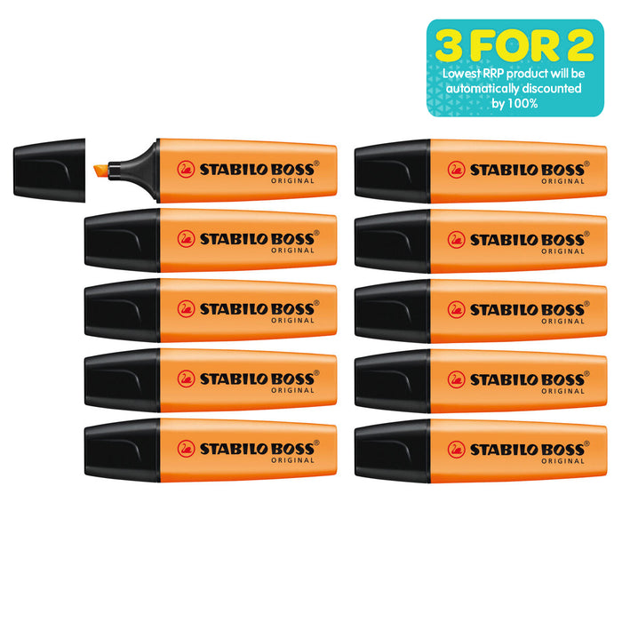 STABILO BOSS ORIGINAL Orange Highlighter (10 Pack)