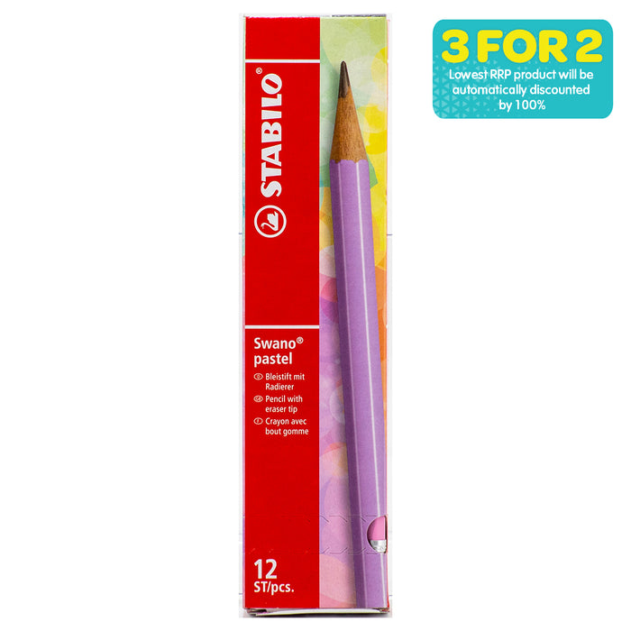STABILO Swano pastel Pink HB Pencil with Eraser Tip