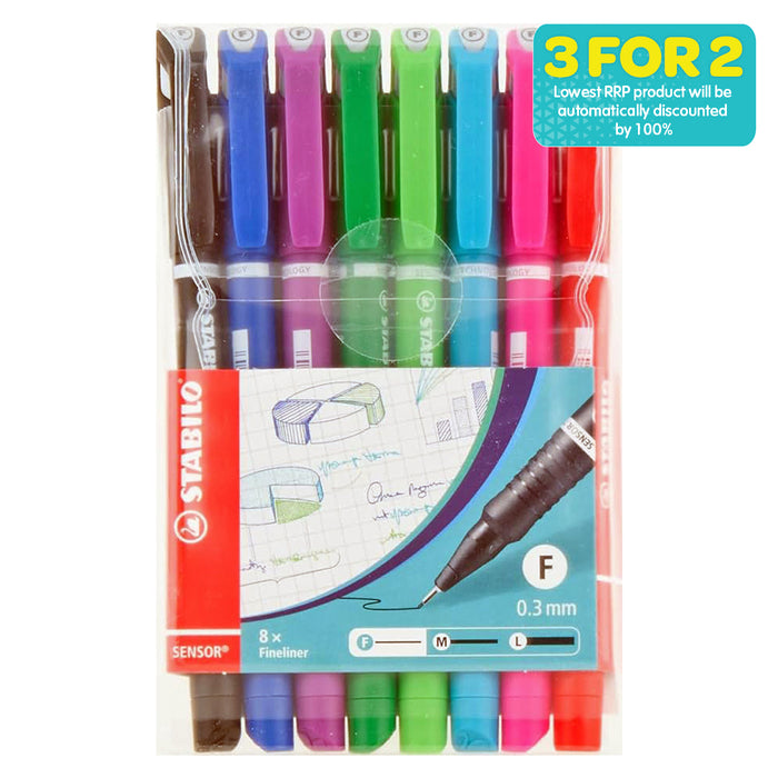 STABILO SENSOR F fineliner Pens (8 Pack)