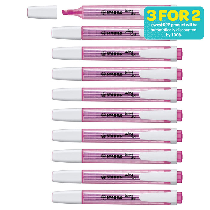 STABILO swing cool Pink Highlighter Box of 10