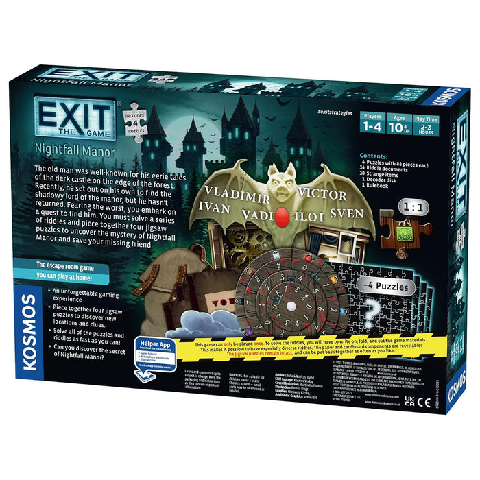 EXIT: Nightfall Manor Escape Room Game