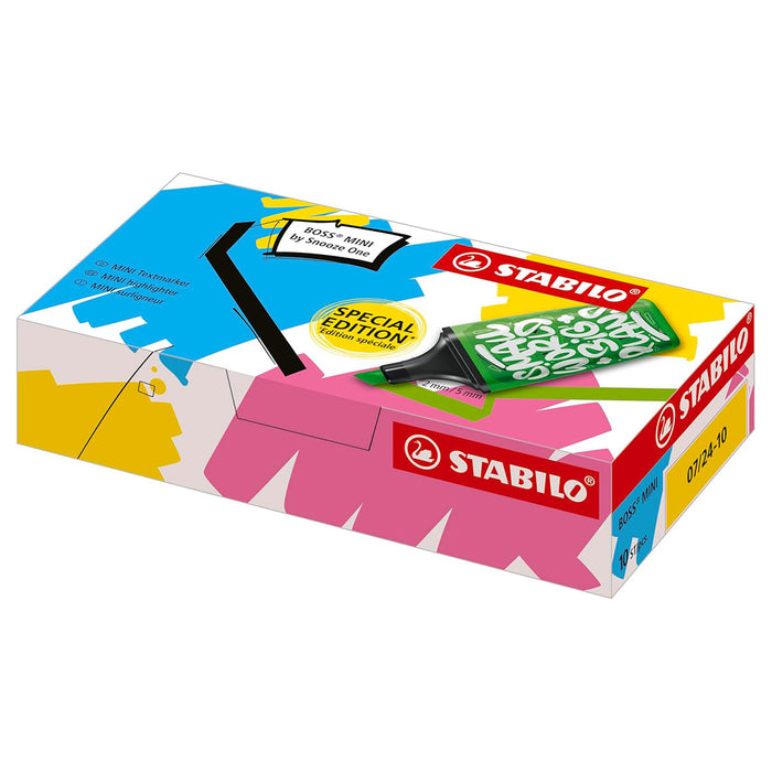 STABILO BOSS MINI Snooze One Special Edition Blue Highlighter (10 Pack)