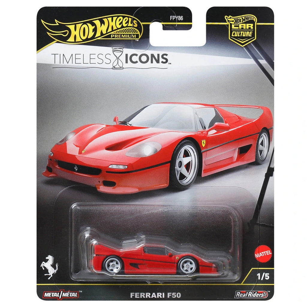 Hot Wheels Car Culture Timeless Icons Ferrari F50 Car 1/5 — Booghe