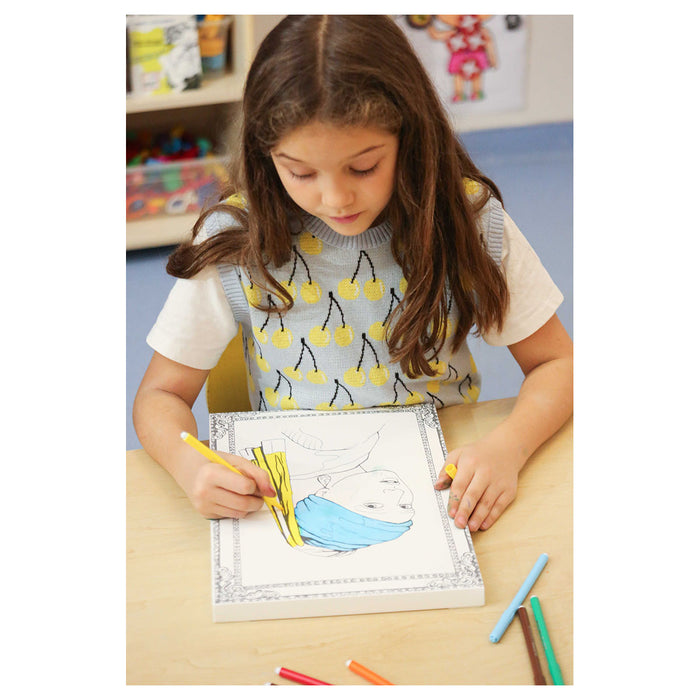 Washable Art Johannes Vermeer 'Girl with a Pearl Earring' Colouring Protective Mat