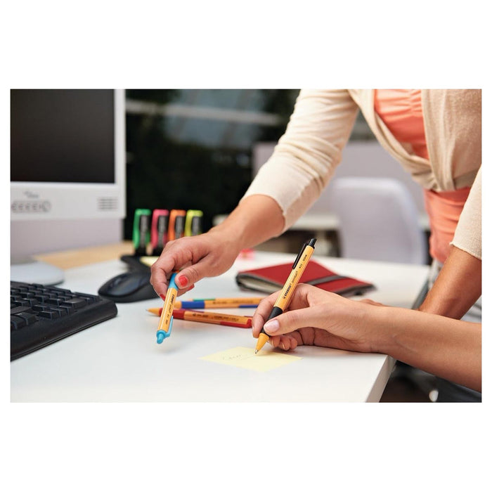 STABILO pointball Retractable Ballpoint Blue and Black Pens (2 Pack)