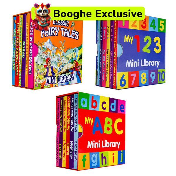 Nursery Rhymes - My 123 - My ABC - Mini Library Board Books (3