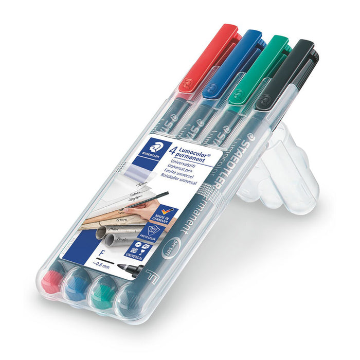 Staedtler Lumocolor Permanent Marker Universal Fine Line Pens Pack of 4