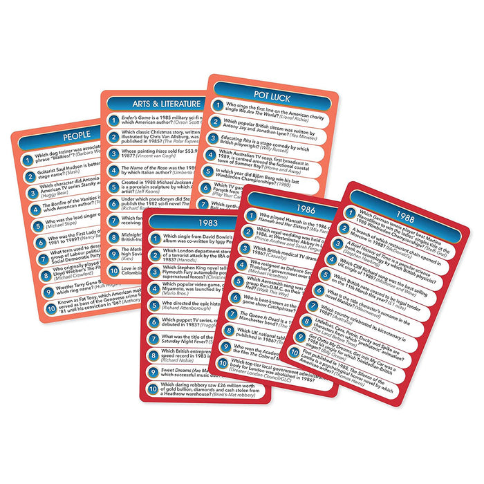 Top Trivia Decades 80s Card Game