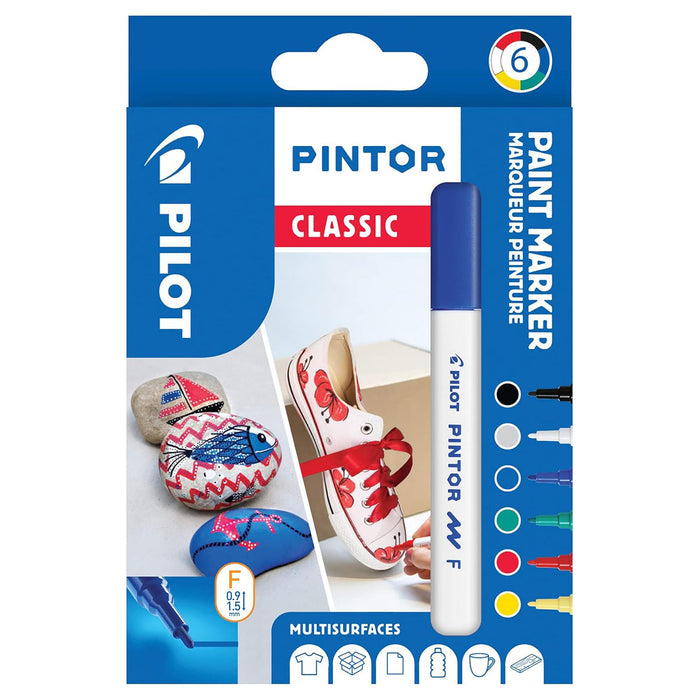 Pilot Pintor Classic Paint Marker Fine (6 Pack)