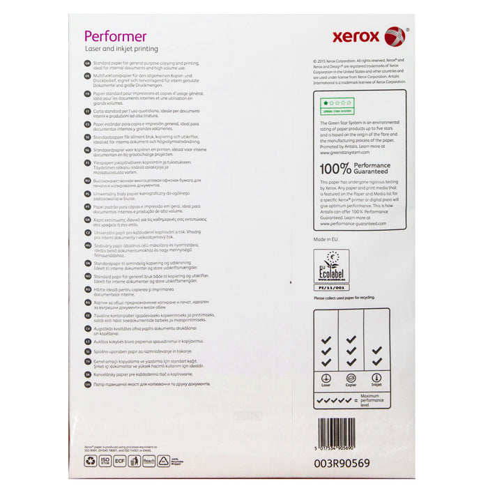 Xerox Performer Laser and Inkjet Printing A3 Paper 80gsm 500 Sheets