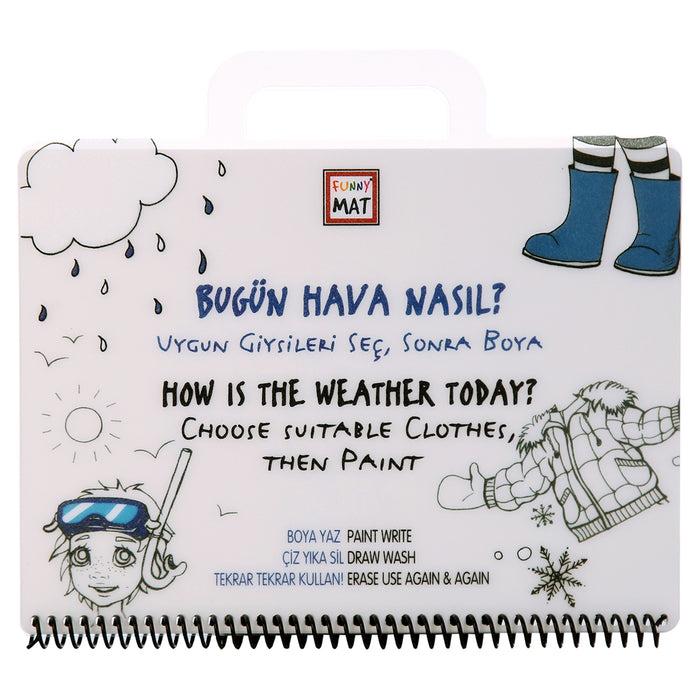 Funny Mat How is the Weather Today? Washable Colouring Book