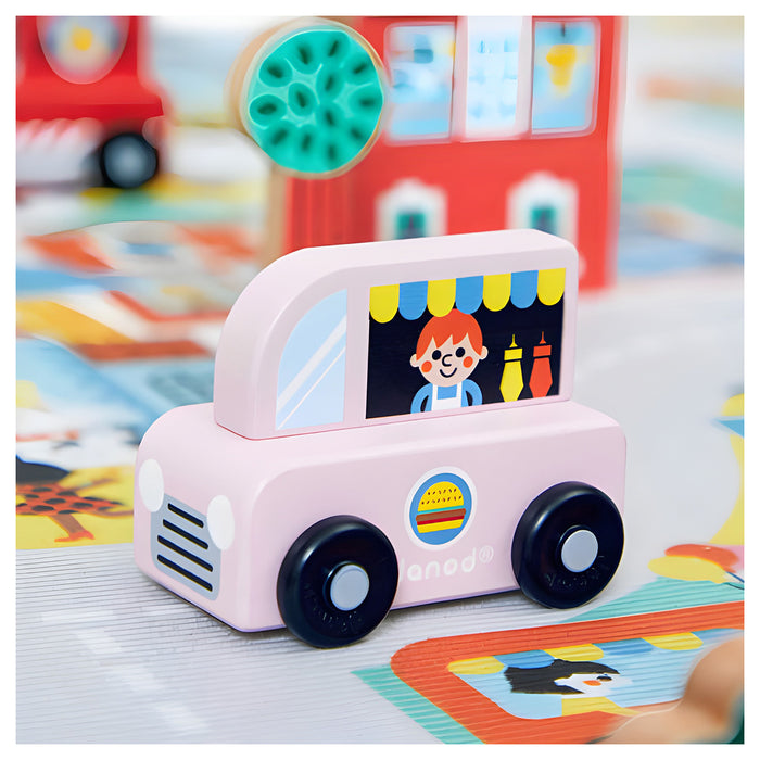 Janod Cross Roads City Wooden Food Truck