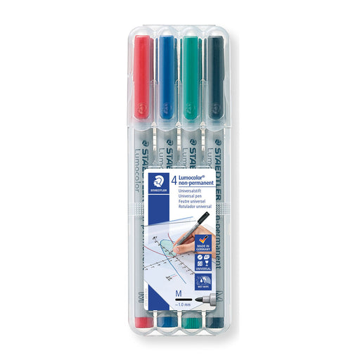 Staedtler Lumocolor Non-Permanent Universal Medium Line Pens Pack of 4