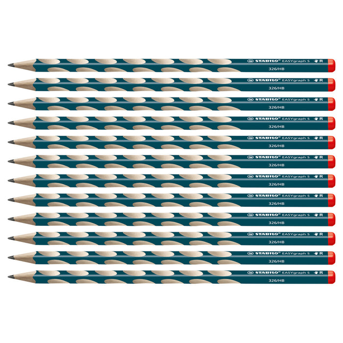 STABILO EASYgraph S Right-Handed Petrol HB Pencil (12 Pack)