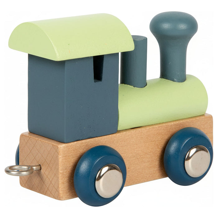 Letters Train Polar Slate Blue Train Engine Wooden Toy