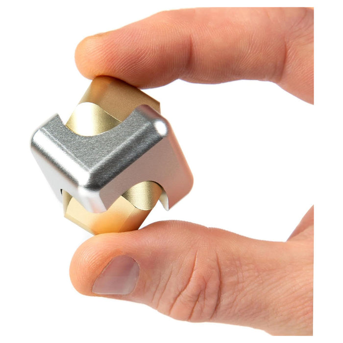 Bopster Cube Spinner Silver & Gold Fidget Toy 