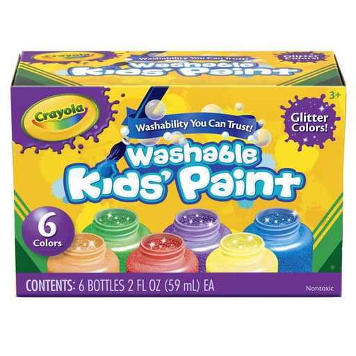 Crayola Washable Kids' Paint Glitter Colours (6 Pack)