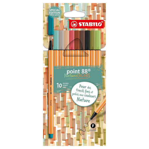 STABILO point 88 NatureCOLORS Fineliner Pens (10 Pack)