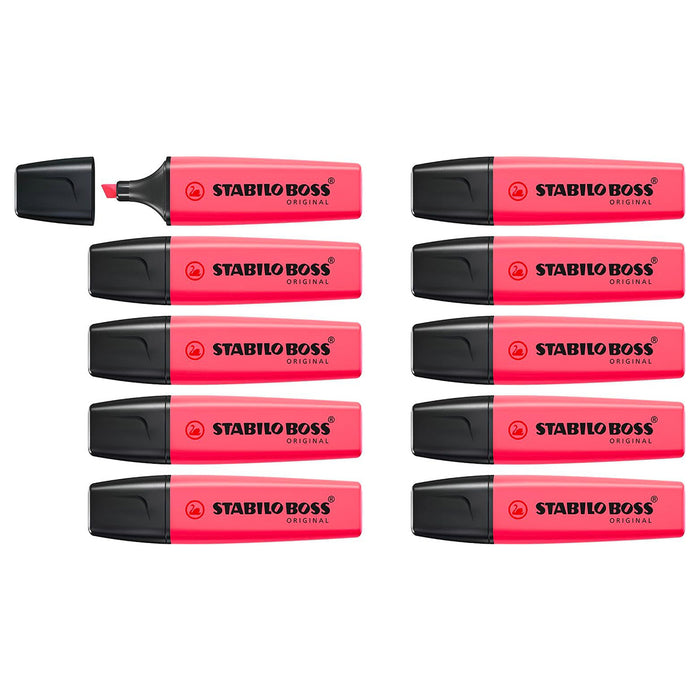 STABILO BOSS ORIGINAL Pink Highlighter (10 Pack) 