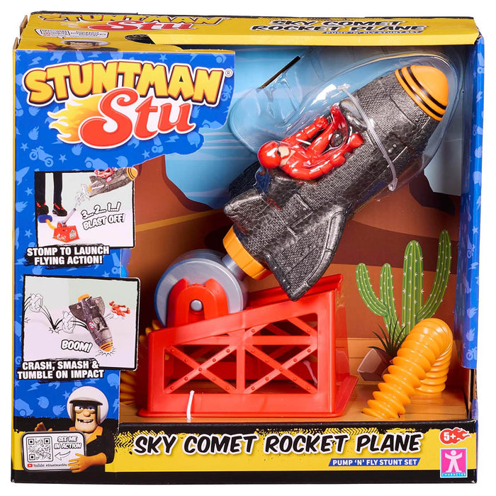 Stuntman Stu Sky Comet Rocket Plane Pump 'n' Fly Stunt Set