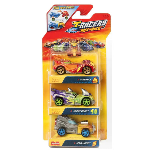 T-Racers Mix 'N Race Cars - Mag Max - Slimy Beast - Mad Honey (3 Pack)