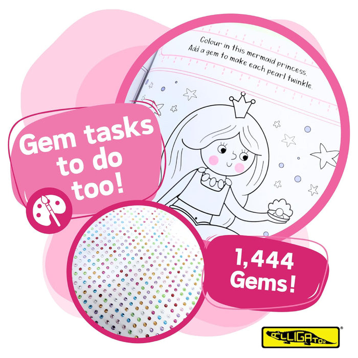 Gem Sticker and Colouring Princess Book