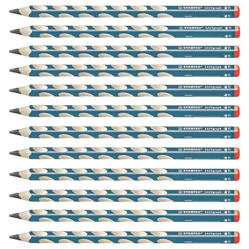 STABILO EASYgraph 12 HB Pencils Petrol Right Hand Grip