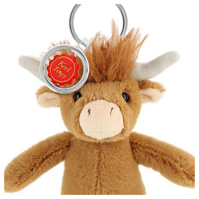 Keeleco Enchanted World Highland Cow 14cm Plush Bag Charm