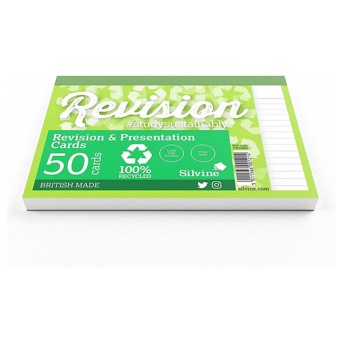 Silvine A6 Revision & Presentation 50 Cards 100% Recycled