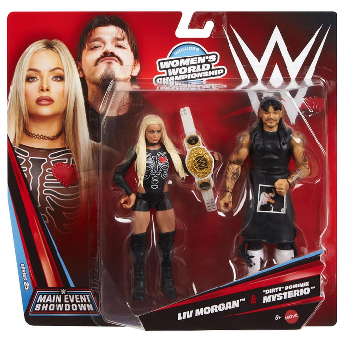 WWE Main Event Showdown Series 25 Liv Morgan & 'Dirty' Dominik Mysterio 6" Figures Set