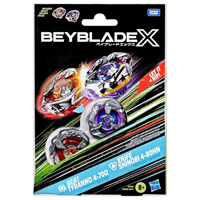 Beyblade X Beat Tyranno 4-70Q & Knife Shinobi 4-80HN Tops
