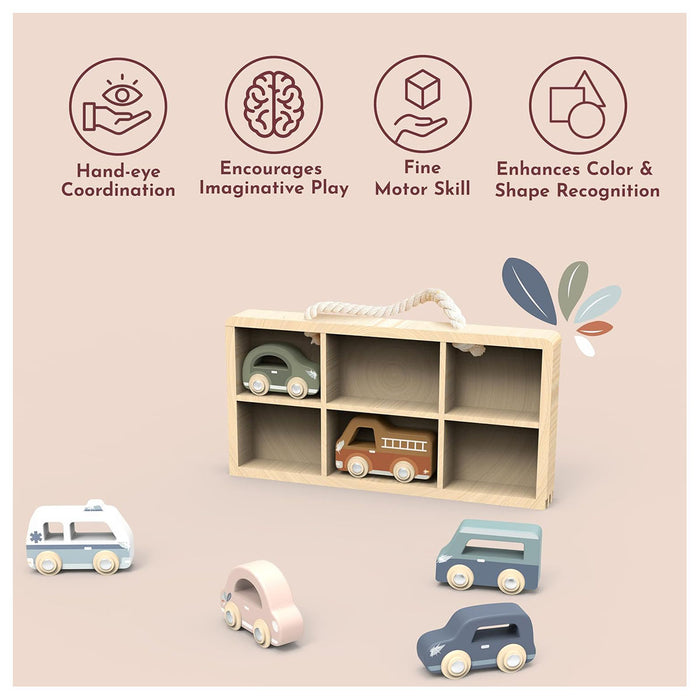 Speedy Monkey Car Display Case with 6 Vehicles