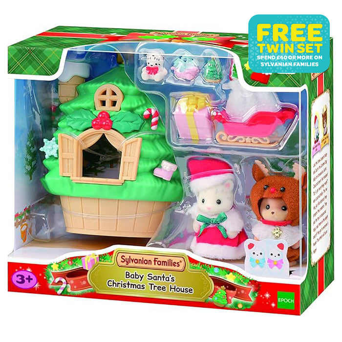 Sylvanian Families Baby Santa's Christmas Tree House Playset