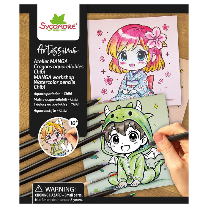 Sycomore Artissimo Manga Workshop Watercolour Pencils Chibi Set