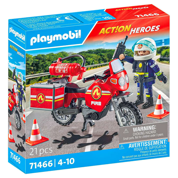 Playmobil Motorcycle & Oil Spill Incident Playset