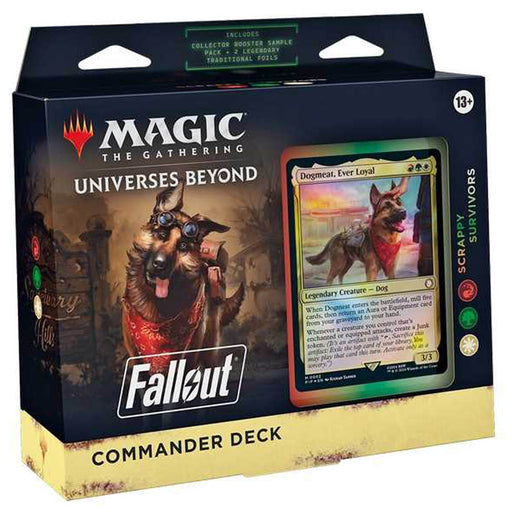 Magic the Gathering: Universes Beyond - Fallout - Scrappy Survivors Commander Deck box with Dogmeat promo card