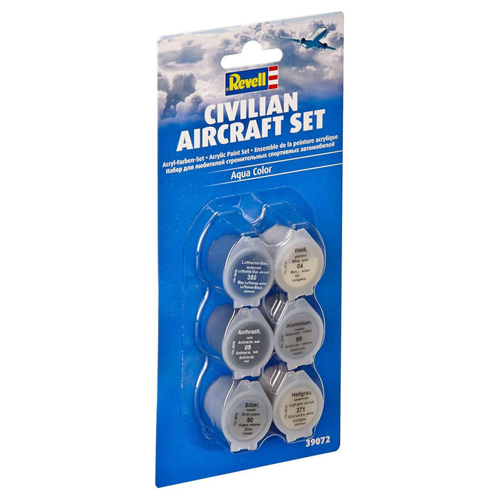 Revell Civilian Aircraft Set Aqua Colour Acrylic Model Paint (6 Pack)