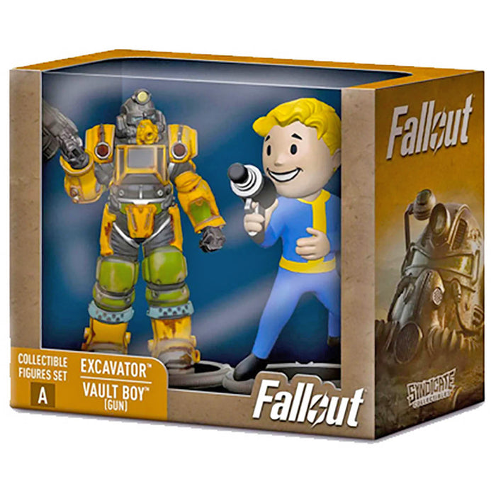 Fallout Excavator & Vault Boy (Gun) Figures (2 Pack)